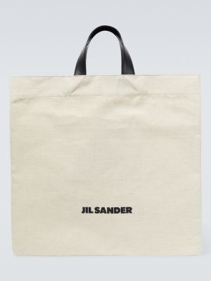 Bolso shopper con estampado Jil Sander beige