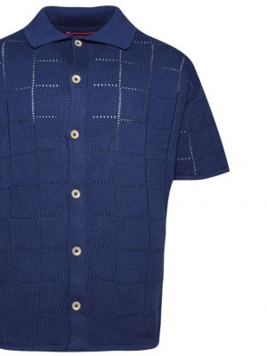 Chemise en tricot avec manches courtes ajourée The Elder Statesman bleu