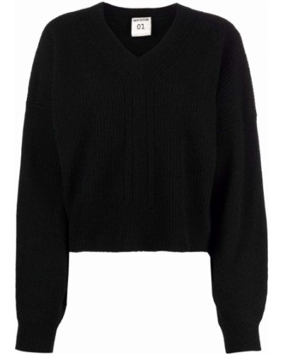 Jersey con escote v de tela jersey Semicouture negro