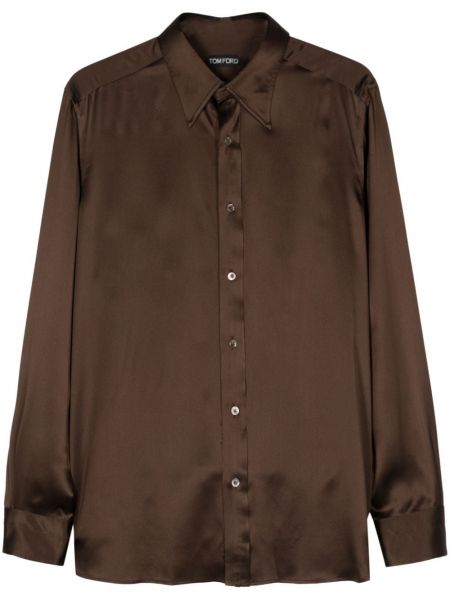 Šilkinė marškiniai Tom Ford ruda