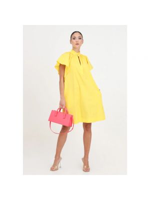 Sukienka mini z falbankami Max Mara żółta