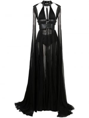 Βραδινό φόρεμα με αγκράφα Roberto Cavalli μαύρο