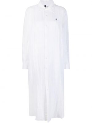 Robe longue avec manches longues Polo Ralph Lauren blanc