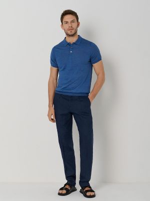 Pantalones de lino Roberto Verino azul