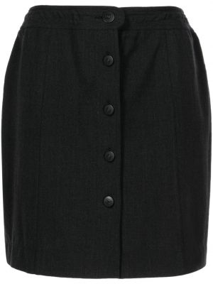 Mini suknja s gumbima Chanel Pre-owned crna