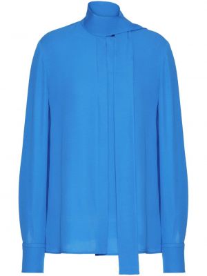 Μεταξωτή μπλούζα Valentino Garavani μπλε