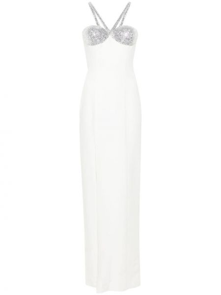 Вечерна рокля с кристали Ana Radu бяло