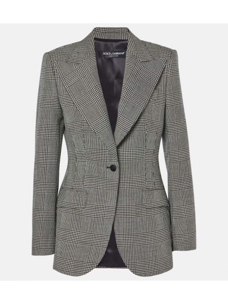 Ekoseli yün blazer Dolce&gabbana gri