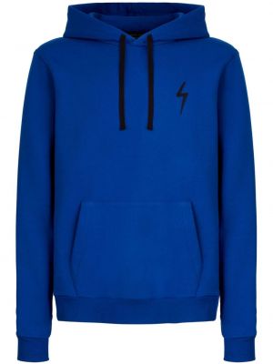 Pamučna hoodie s kapuljačom Giuseppe Zanotti plava