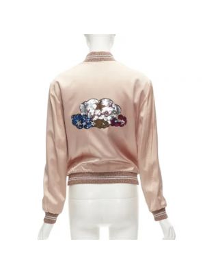 Satynowa kurtka retro Saint Laurent Vintage różowa