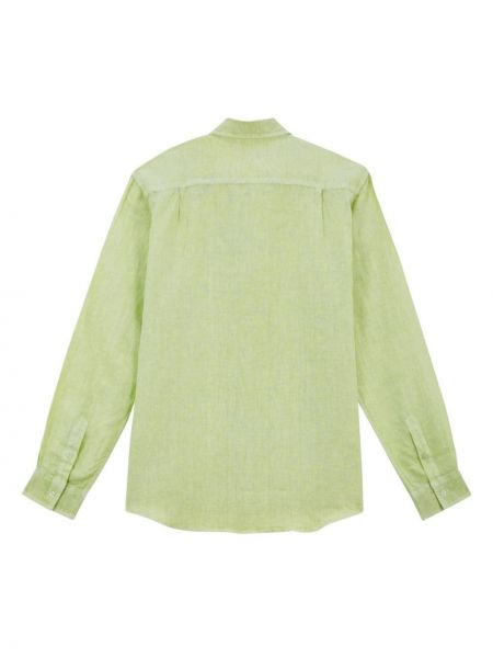 Lininė siuvinėta marškiniai Vilebrequin žalia