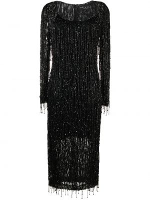 Midi obleka Dina Melwani črna