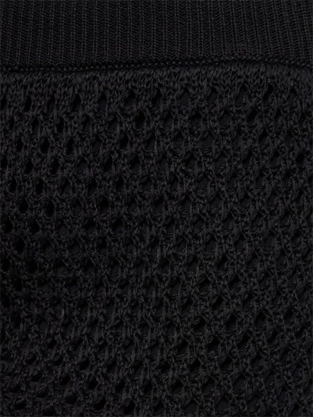 Βαμβακερό παντελόνι σε φαρδιά γραμμή Brunello Cucinelli μαύρο