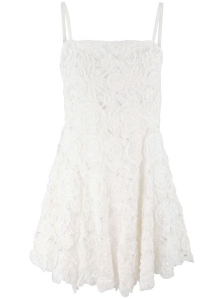 Nėriniuotas gėlėtas suknelė su petnešėlėmis Simkhai balta