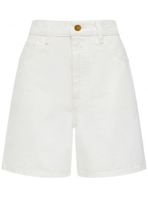 Shorts di jeans a vita alta 12 Storeez bianco