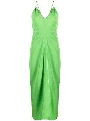 Midi obleka z v-izrezom Victoria Beckham zelena