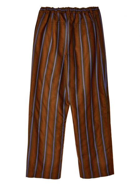 Vlněné rovné kalhoty Wales Bonner hnědé