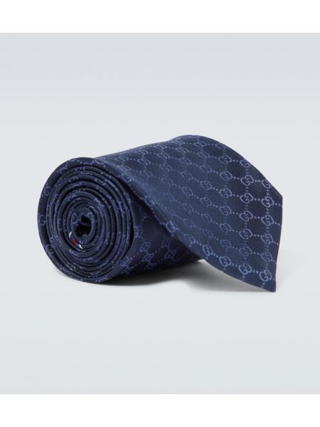 Hodvábna kravata Gucci modrá