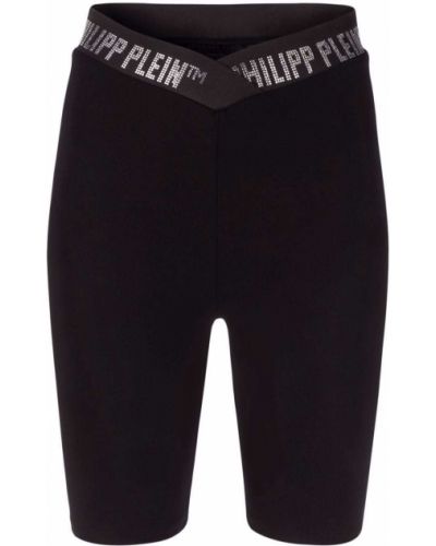 Pantaloni scurți cu talie înaltă Philipp Plein negru