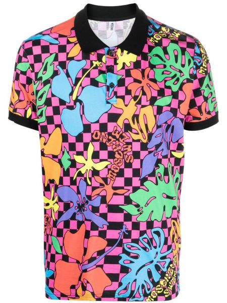 Poloskjorte med print Moschino blå