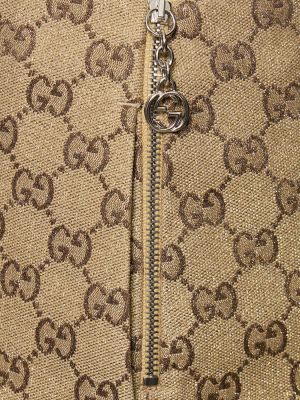 Mini spódniczka bawełniana Gucci złota