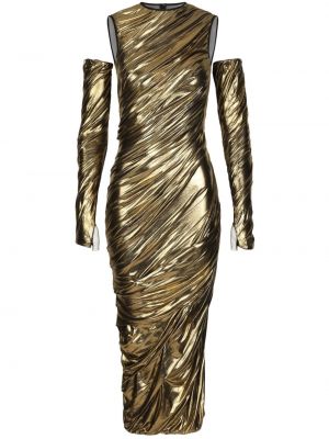 Koktejlkové šaty Dolce & Gabbana zlatá