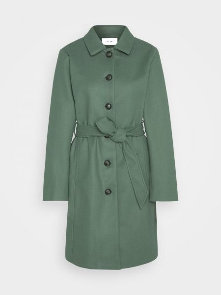 Krótki płaszcz klasyczny Vila zielony