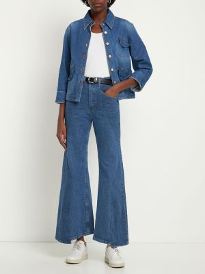 Kurtka jeansowa bawełniana Victoria Beckham niebieska