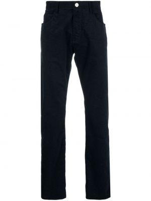 Straight leg jeans di cotone Giorgio Armani blu