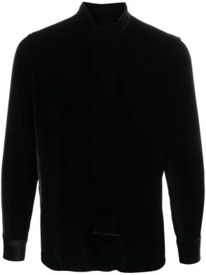 Welurowa koszula Lardini czarna