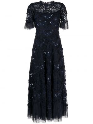 Vakarinė suknelė su blizgučiais Needle & Thread mėlyna