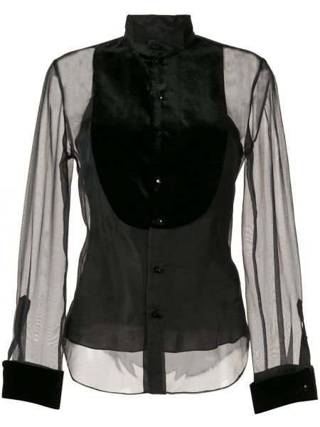 Caurspīdīgs krekls Ralph Lauren Collection melns