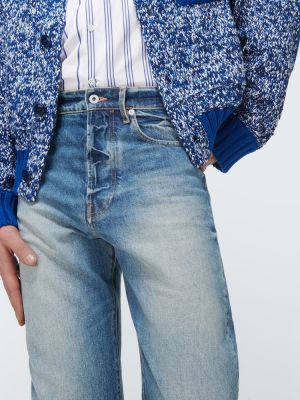 Straight fit džíny s vysokým pasem Kenzo modré