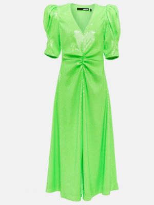 Миди рокля с пайети Rotate Birger Christensen зелено