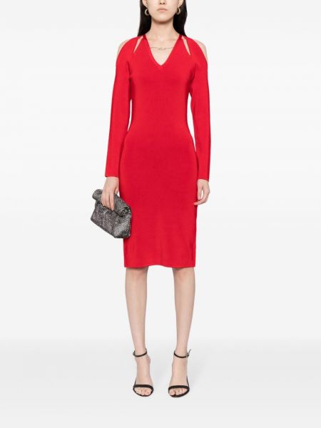 Midi šaty Karl Lagerfeld červené