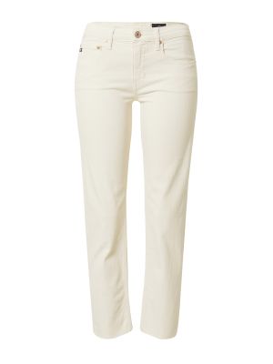 Bavlnené džínsy s rovným strihom s vysokým pásom na zips Ag Jeans