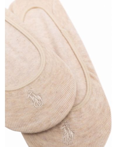 Lniane haftowane podkolanówki bawełniane Polo Ralph Lauren