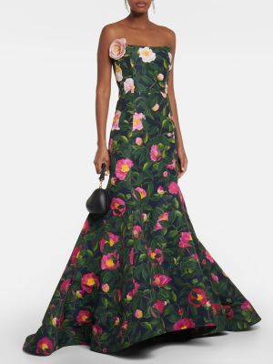 Sukienka długa w kwiatki Oscar De La Renta