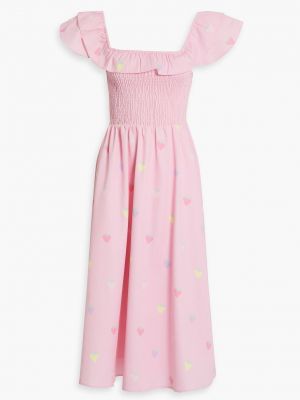 Платье миди с принтом с рюшами Olivia Rubin розовое