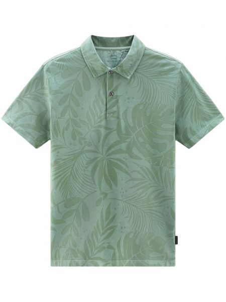 Pamučna polo majica s tropskim uzorkom Woolrich zelena