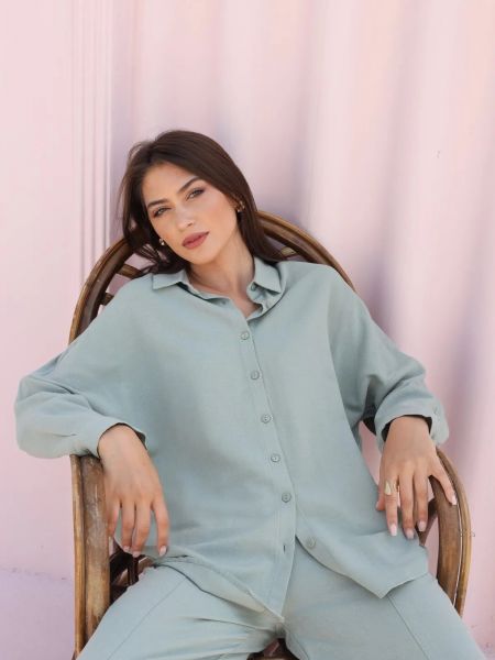 Oversized λινό πουκάμισο Laluvia