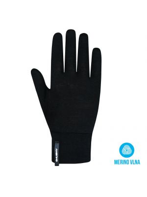 Czarne rękawiczki z wełny merino Husky