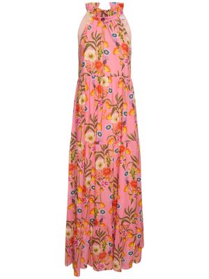 Bavlněné dlouhé šaty Borgo De Nor růžové