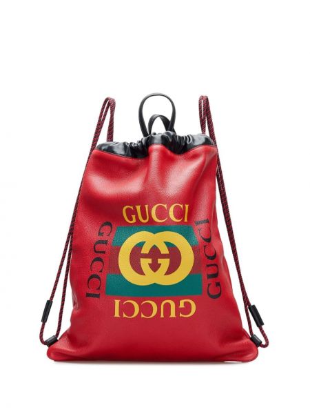 Mustriline seljakott Gucci Pre-owned punane