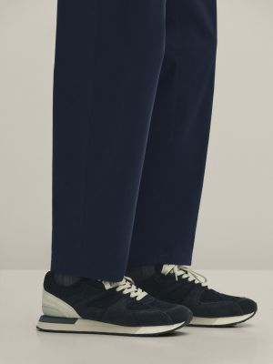 Замшевые кроссовки Massimo Dutti синие