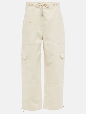 Pantaloni din bumbac Toteme alb