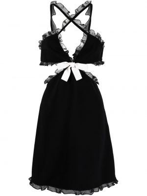 Rochie de cocktail cu funde din tul Giambattista Valli negru