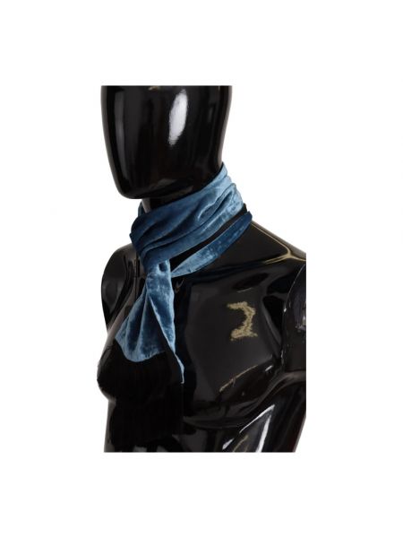 Bufanda con flecos de seda Dolce & Gabbana azul
