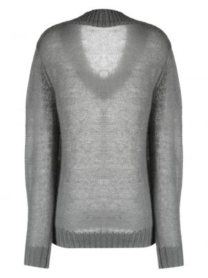 Sweter z dekoltem w serek Federica Tosi szary