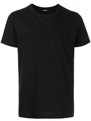Pamut póló Balmain fekete